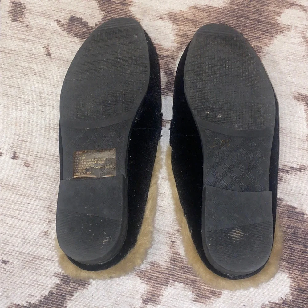 Steve Madden Calvin velvet fur lined slip on loafers 9